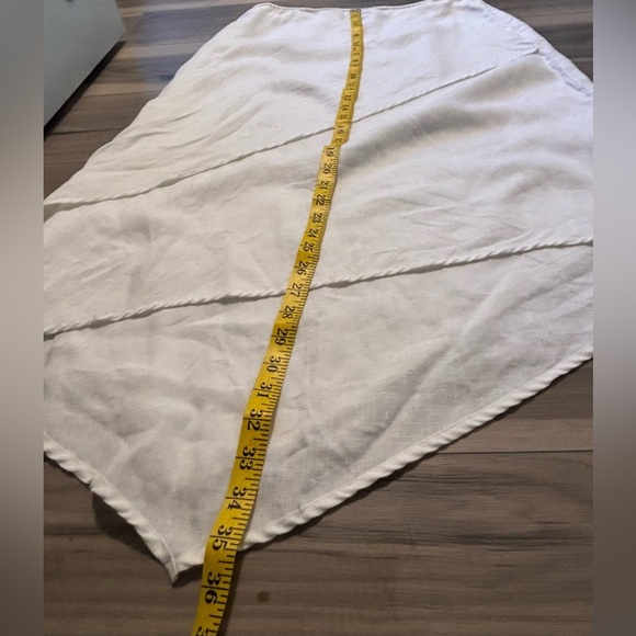 Alexandra Bartlett White Linen Asymmetrical Midi Skirt Size 14 - Picture 6 of 8
